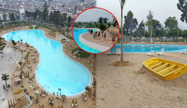 La playa artificial de SJL fue una de las promesas de campaña de Rafael López Aliaga. Foto: composición LR/Municipaldiad de Lima