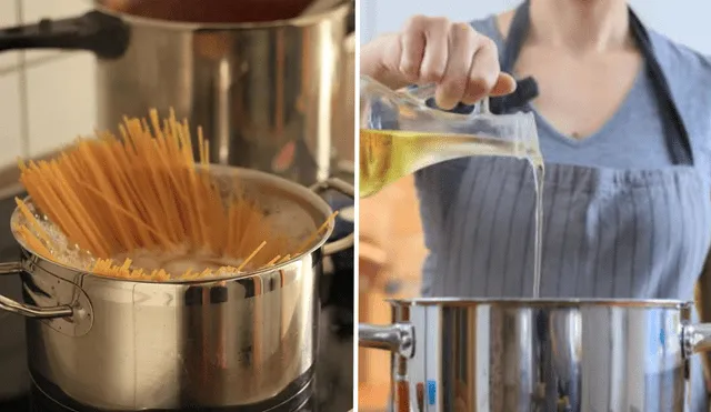 ¿Verdad o mito? Conoce si deberías echarle aceite al agua de los fideos para evitar que se peguen. Foto: composición LR/Comemucho/Buenazo