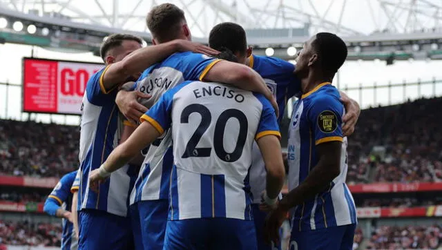 Brighton llegó a los 58 puntos y pelea por clasificar a la Champions League. Foto: Brighton