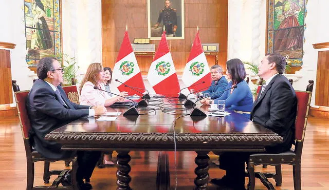 Dina Boluarte se reunió con Keiko Fujimori en febrero de este año. Foto: Presidencia