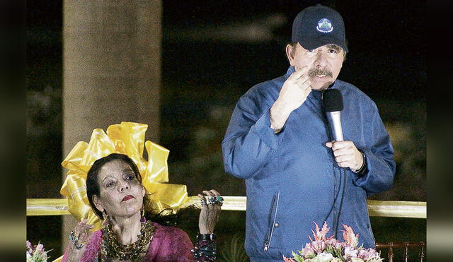 Tiranía. Daniel Ortega y su esposa y vicepresidenta, Rosario Murillo, reiniciaron sus operativos de represión política. Foto: EFE