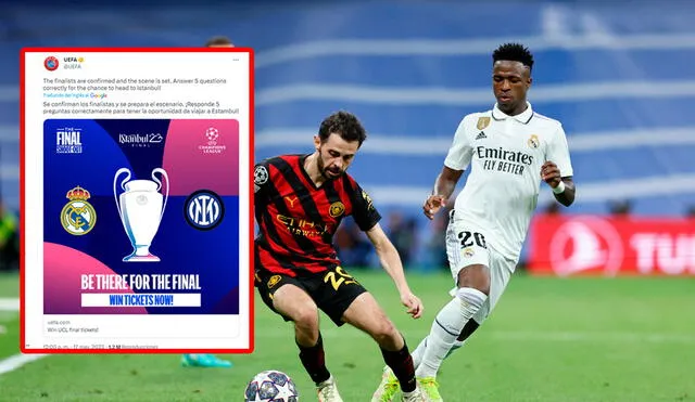 La publicación ha encendido las redes sociales previo al duelo de vuelta de las semifinales. Foto: composición LR/captura de UEFA/Twitter/EFE