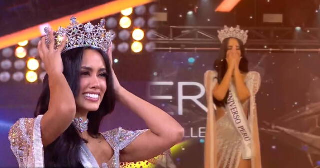 Camila Escribens alienta a sus segidores tras haber conseguido el título de Miss Perú. Foto: composición LR/ Capturas de América TV