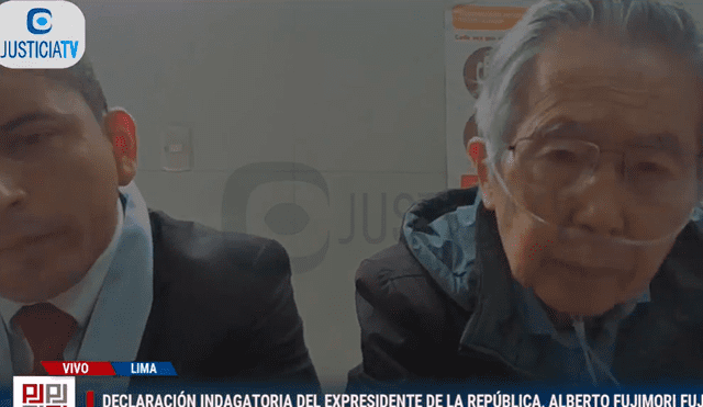 Fujimori se encontraba declarando para el Ministerio Público pero la transmisión fue cortada. Foto: captura Justicia TV