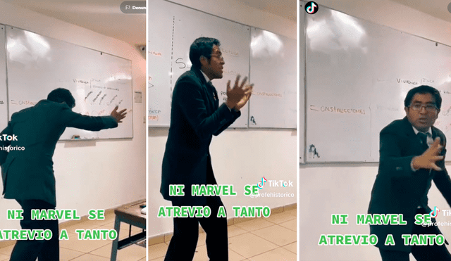 Muchos usuarios felicitaron el gran entusiasmo del maestro por dictar su clase. Foto: Composición de LR/TikTok/@Profehistorico