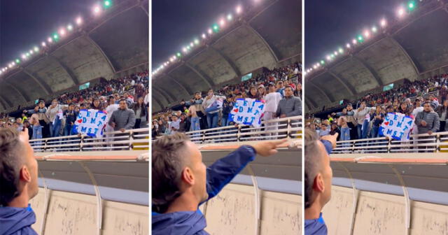 Pablo Lavandeira regalándole su camiseta a niña hincha de Alianza Lima. Foto: composición/captura Twitter Alianza Lima