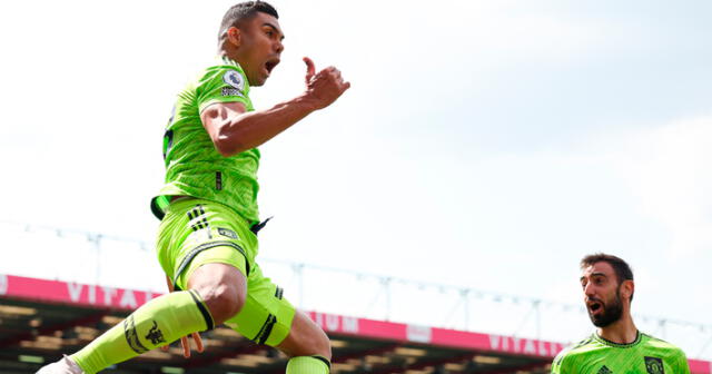 Casemiro anotó el gol del triunfo para el Manchester United por la penúltima fecha de la Premier League. Foto: AFP