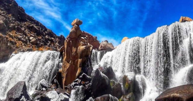 La catarata de Pillone está ubicada a 4,600 metros sobre el nivel del mar. Además de sus impresionantes vistas, podrás acampar en una zona cercana. Foto: Waman adventures/Instagram