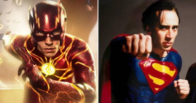 "The Flash" contará con un cameo de Nicolas Cage, quien retomará su rol de Superman 25 años después de la cancelación de "Superman Lives". Foto: composición LR/Warner Bros. Pictures