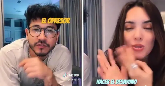 Andynsane y Rosángela llevan bastante tiempo en Estados Unidos y se presume de una relación. Foto: composición LR/captura de TikTok