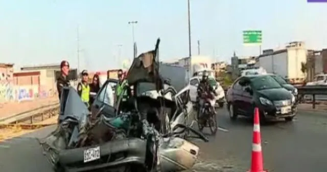 Delincuente que huía con su cómplices tras un asalto murió al chocar contra un tráiler. Foto: captura Latina Noticias