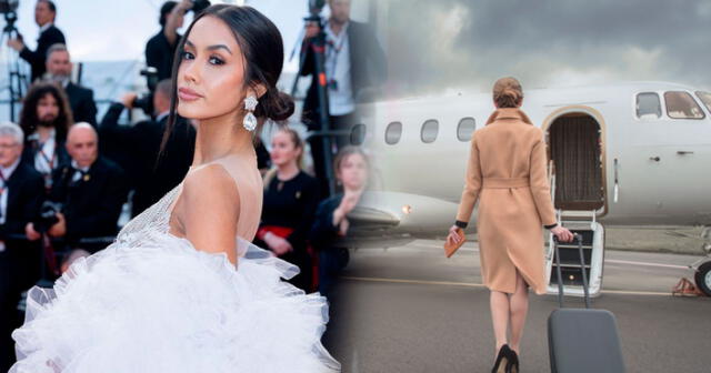Camila Escribens fue a Cannes en jet privado con otras mujeres. Foto: composición/Camila Escribens-Instagram/web President Voyage