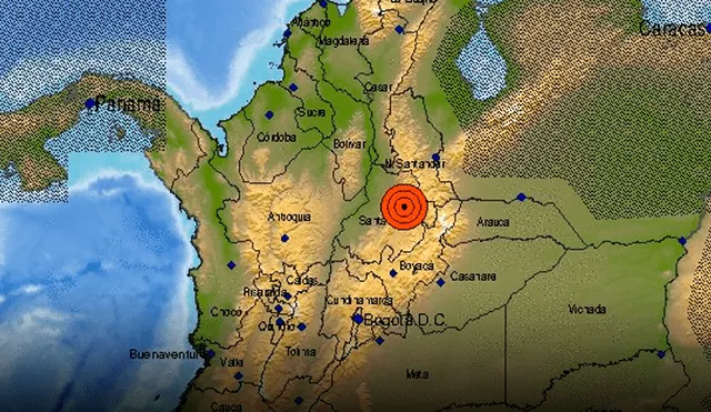 Primeras imágenes del sismo de 5.7 en Santander, Colombia. Foto:@Sgcol/Twitter