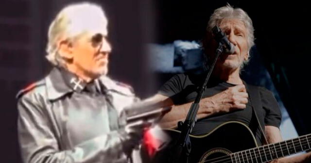Roger Waters en la polémica por símbolos durante concierto. Foto: composición/LR/captura Twitter/Instagram Pink Floyd