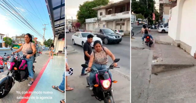 La joven terminó en el suelo, mientras sus compañeros fueron a ayudarla. Foto: composición LR / capturas de TikTok / @Mariaali24