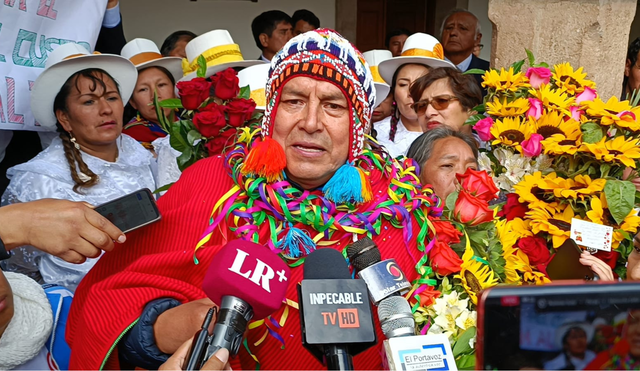 Declaraciones de Luis Pantoja tras su llegada a Cusco. Foto: Rocío Cárdenas/La República