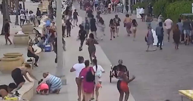 Un nuevo tiroteo en Estados Unidos. En esta oportunidad, el escenario es Hollywood Beach en Miami, Florida. Foto: captura @IntelPointAlert/Twitter - Video: @IntelPointAlert/Twitter