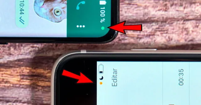 En los Android el punto es verde; en iOS, naranja. Foto: Xataka Móvil