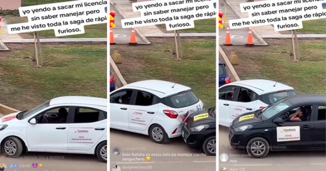 El joven que propinó el accidente estaba visiblemente frustrado. Foto: composición LR / capturas de TikTok / @Leo_15_Mg