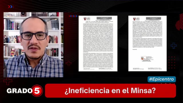 David Gómez Fernandini comenta la situación de la ministra de Salud. Foto/Video: Grado 5 - LR+