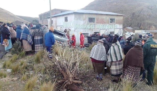 Trágico. Accidente fatal provocó la muerte de alcalde de Antauta y de su primer regidor. Dejó a poblado sin sus autoridades. Foto: LR