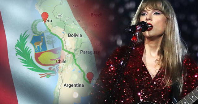 Conoce AQUÍ cómo llegar de Lima a las ciudades donde la cantante se presentará a finales del 2023. Foto: Taylor Swift/Twitter/Google Maps/Freepik