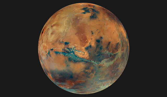 Mosaico de color global de Marte obtenido por el Mars Express. Foto: ESA