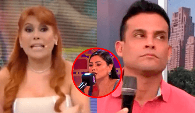 Magaly Medina se refirió a las declaraciones de la pareja de Christian Domínguez. Foto: composición LR/captura de ATV/América TV - Video: ATV