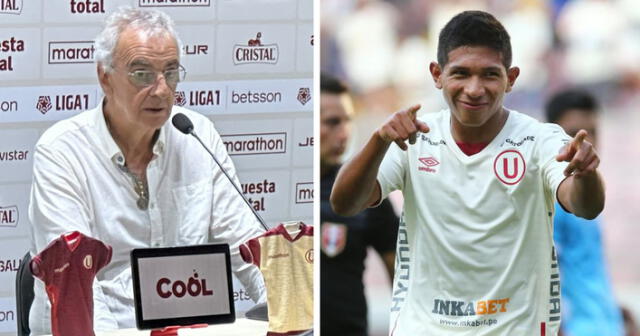 Jorge Fossati llegó a Universitario en marzo del 2023 y podría tener a Edison Flores paralo que resta de la temporada. Foto: composición GLR