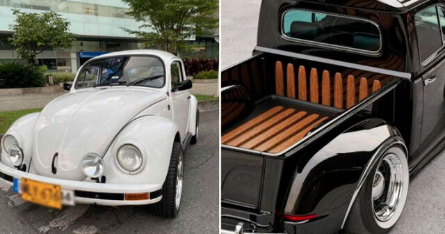 El Vocho alemán fue el primer carro de la marca Volkswagen. Foto: composición LR/Volkswagen/captura de Instagram/Robert Design