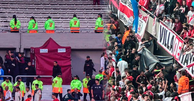 El hincha cayó desde una distancia de aproximadamente 15 metros. Foto: composición LR/La Tercera/Fútbol Club.