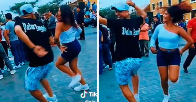 Peruanos se divierten al bailar huaino en la calle. Foto: composición LR/TikTok