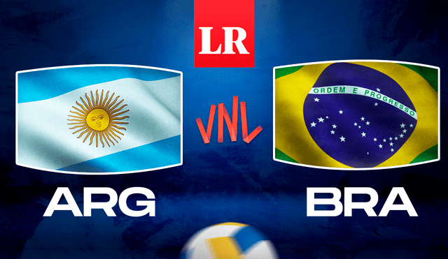 Sigue el partido Argentina vs. Brasil EN VIVO por la Nations League de Vóley 2023. Foto: composición LR/La República