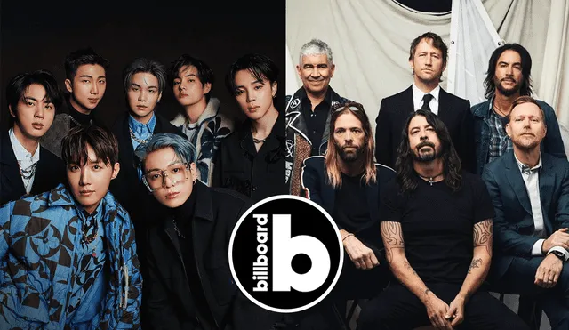 BTS superó a Foo Fighters con "Take two", canción inédita por su aniversario como grupo. Foto: composición LR/BIGHIT/Billboard