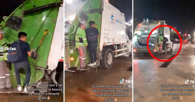 Video de joven que subió a camión de basura llamó la atención de miles en la plataforma china. Foto: composición LR/ TikTok