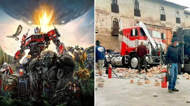 “Transformers”. Grabaciones se realizaron en las inmediaciones del mercado San Pedro de Cusco. Foto: composición LR/Facebook/Transformers/Paramount
