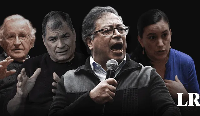 Noam Chomsky, Rafael Correa y Verónika Mendoza (en ese orden fotográfico) apoyan el estado de derecho en Colombia.