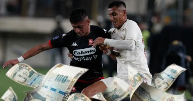 Universitario vs. Independiente Santa Fe se enfrentan en el estadio El Campín de Bogotá de Colombia. Foto: composición GLR