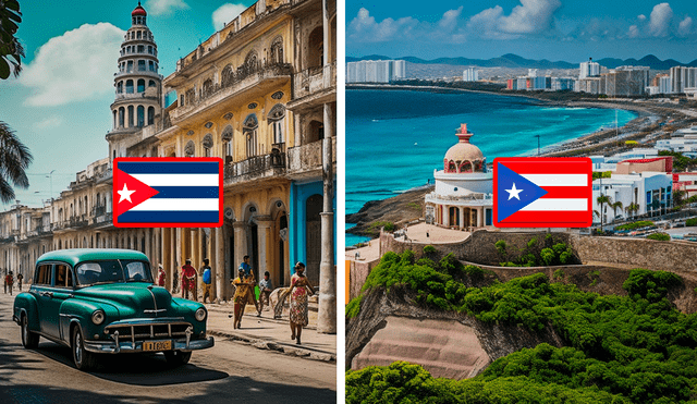 Cuba y Puerto rico tienen banderas muy idénticas. Foto: composición LR/Leonardo IA/PNG Egg
