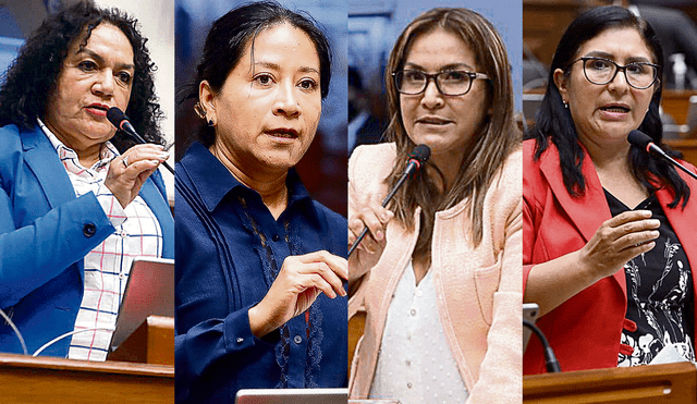 Investigadas. Congresistas María Acuña, Rosio Torres, Magaly Ruiz y Katy Ugarte. Foto: composiciónLR/difusión