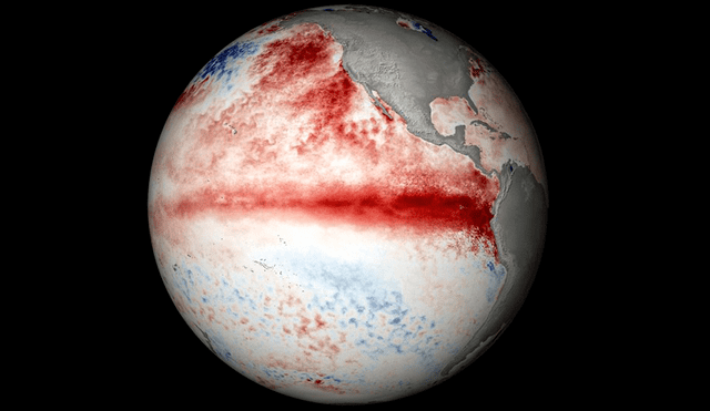 El calentamiento del océano Pacífico oriental dará lugar al fenómeno El Niño. Foto: NOAA