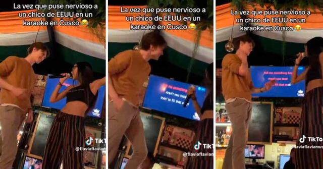 Video de una chica peruana y un ciudadano extranjero fue visto por miles de usuarios en TikTok. Foto: composición LR/TikTok/@FlaviaFlaviaMusic