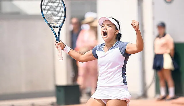 Garra peruana. La tenista peruana y su celebración tras dejar en el camino a su rival de turno para conseguir la tan ansiada clasificación a la final. Foto: difusión