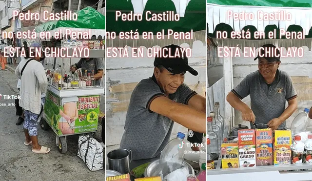 Vendedor de emoliente sorprende con su parecido a Pedro Castillo. Foto: composición LR/@jose_arlo - Video: @jose_arlo