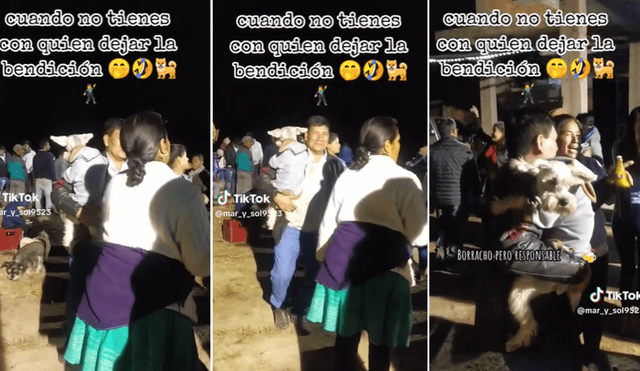 Hombre acude a fiesta junto con su perrito. Foto: composición LR/captura de TikTok/@mar_y_sol9523 - Video: @mar_y_sol9523/TikTok