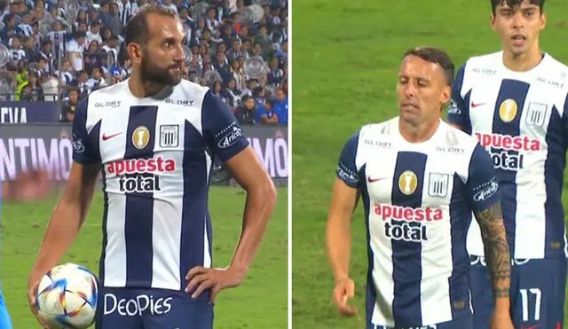 Hernán Barcos y Pablo Lavandeira protagonizaron un tenso momento previo al penal. Foto: captura de Liga1 Max