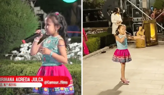 La pequeña quedó en el segundo lugar del concurso realizado en la provincia de Sánchez Cerro. Foto: captura de video/camsur_films/TikTok/Oscar Marquina - Huamachucho/Facebook - Video: camsur_films/TikTok