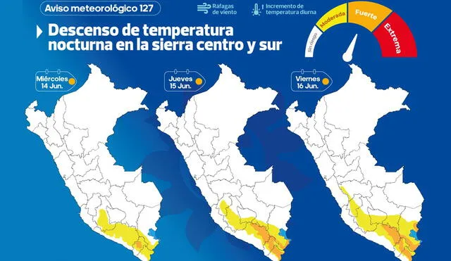 El aviso fue publicado en las plataformas digitales. Foto: Twitter Senamhi