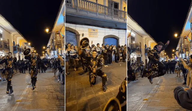 Caporales bailaron en homenaje a la Ciudad Imperial. Foto: composición LR/captura de TikTok/@viajeimprovisado - Video: @viajeimprovisado/TikTok