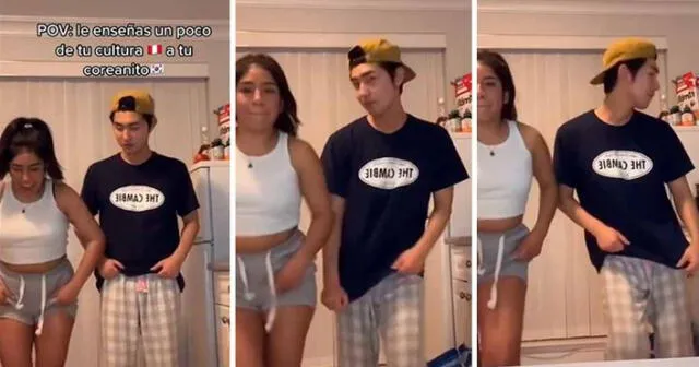 Pasos de baile de joven coreano al ritmo de huaino generó varias reacciones en TikTok. Foto: composición LR/TikTok/@koreanlatin